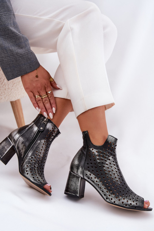 Haut Durchbrochene Stiefel Es mussciejka 05420-01 schZuarze Farbe