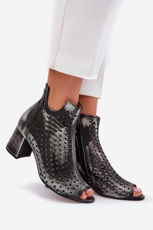 Haut Durchbrochene Stiefel Es mussciejka 05420-01 schZuarze Farbe