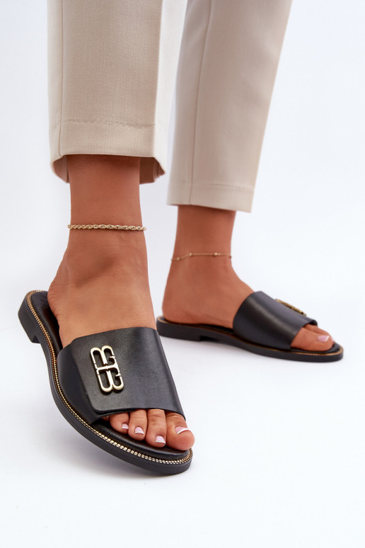 Zazoo 40384 Eleganter Stil Lederhausschuhe Feminin schZuarze Farbe