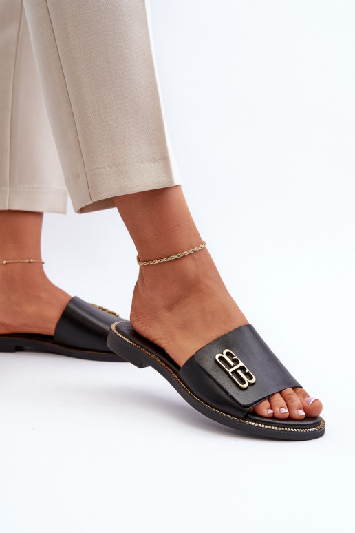 Zazoo 40384 Eleganter Stil Lederhausschuhe Feminin schZuarze Farbe