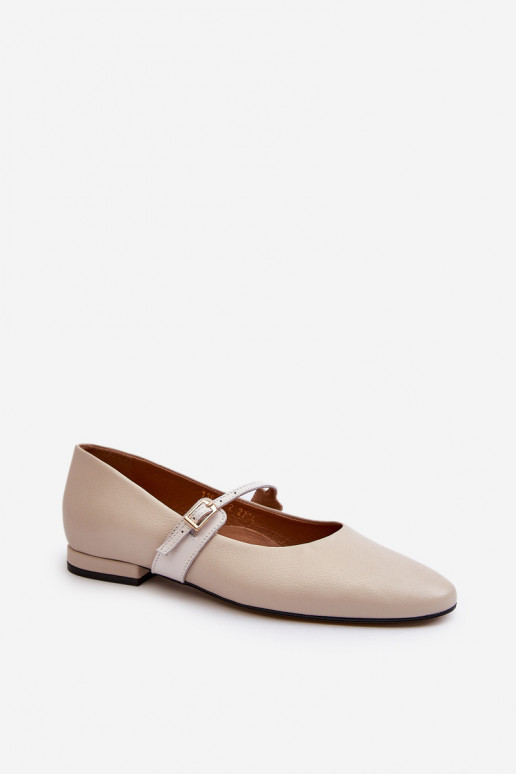 Ballerinas Feminin mit breiten Absätzen Laura Messi 2774 Beige