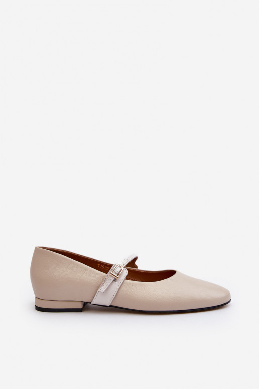 Ballerinas Feminin mit breiten Absätzen Laura Messi 2774 Beige