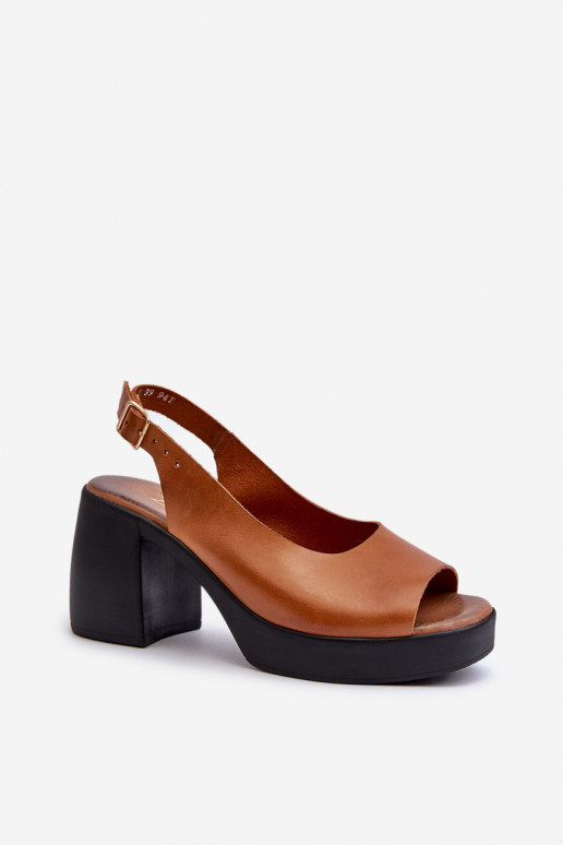 Zazoo 40376 Damensandalen Auf massiven Absätzen braune Farbe Zazoo 40376 Damensandalen Auf massiven Absätzen braune Farbe