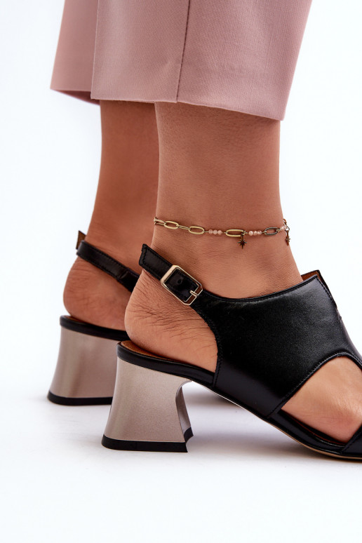 Damensandalen Haut mit Absätzen Es mussciejka 06566-01 schZuarze Farbe Damensandalen Haut mit Absätzen Es mussciejka 06566-01 schZuarze Farbe