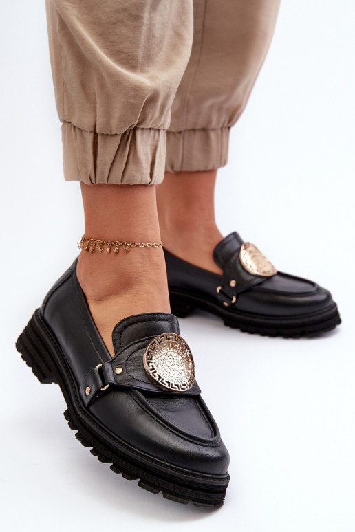 Zazoo 3485 Mokassins für Damen mit goldenen Details Ermöglichtturleder Zazoo 3485 Mokassins für Damen mit goldenen Details Ermöglichtturleder