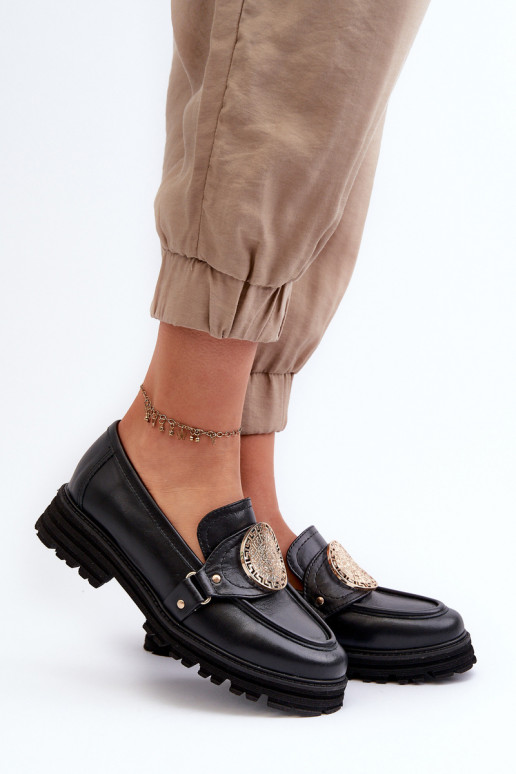 Zazoo 3485 Mokassins für Damen mit goldenen Details Ermöglichtturleder Zazoo 3485 Mokassins für Damen mit goldenen Details Ermöglichtturleder