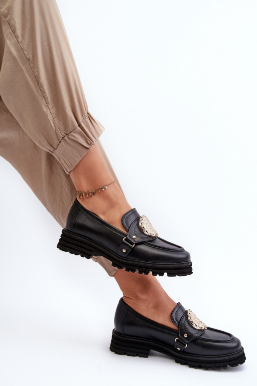 Zazoo 3485 Mokassins für Damen mit goldenen Details Ermöglichtturleder Zazoo 3485 Mokassins für Damen mit goldenen Details Ermöglichtturleder