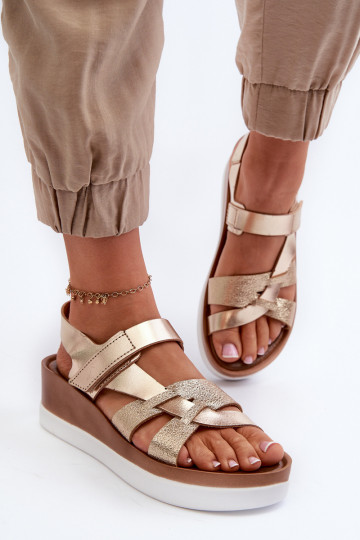 Zazoo 40397 Damen Sandalen mit Plateau goldfarben 2