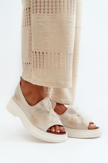 Zazoo 2939 Damensandalen Feminin mit Bändern goldene Farbe Przecierany 2