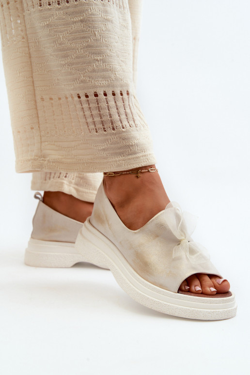 Zazoo 2939 Damensandalen Feminin mit Bändern goldene Farbe Przecierany Zazoo 2939 Damensandalen Feminin mit Bändern goldene Farbe Przecierany