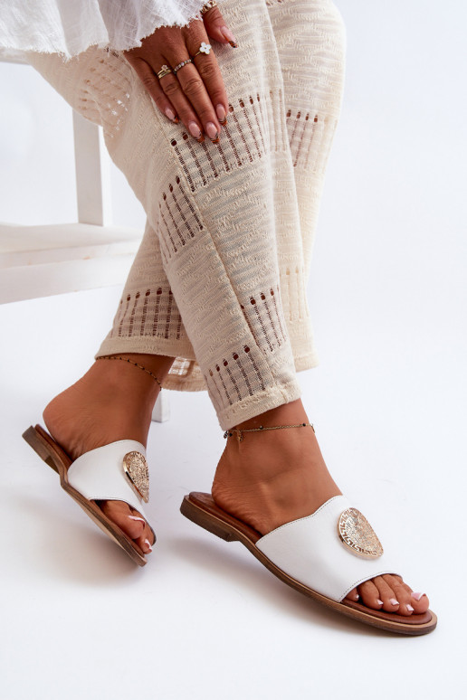 Zazoo 2938 Lederhausschuhe mit breiten Absätzen mit Ornamenten Zueiße Farbe