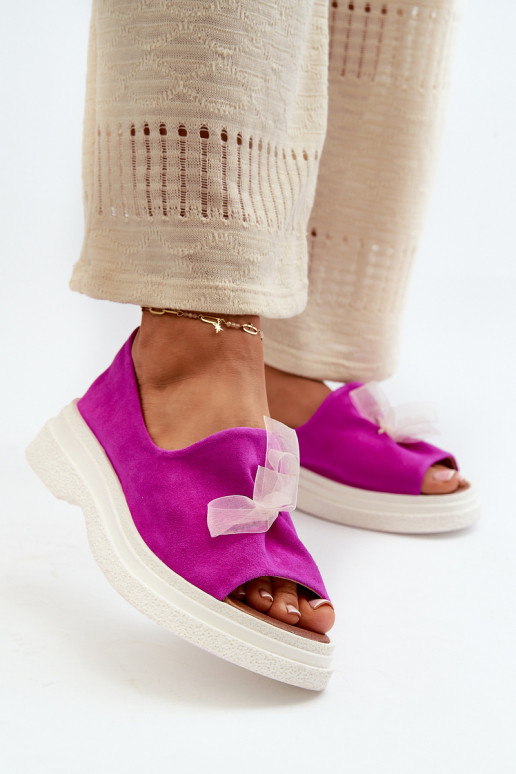 Zazoo 2939 INildledersandalen für Damen mit Bändern pinke Farbe Zazoo 2939 INildledersandalen für Damen mit Bändern pinke Farbe