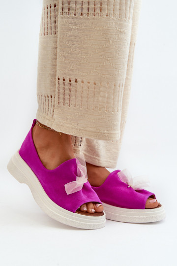 Zazoo 2939 INildledersandalen für Damen mit Bändern pinke Farbe 2