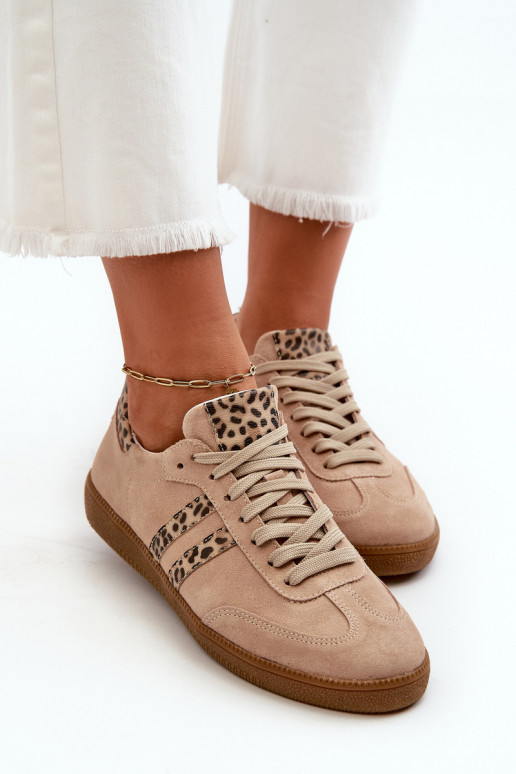 Zazoo N1068 aus INildleder Niedrig Sneakers Stilvollllschuhe Feminin Beige