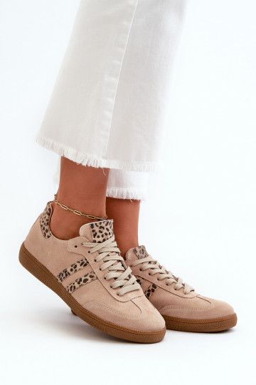 Zazoo N1068 aus INildleder Niedrig Sneakers Stilvollllschuhe Feminin Beige 2