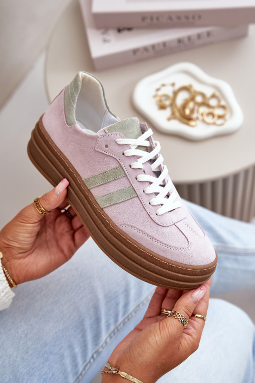 Zazoo N1068S4 Stilvollllschuhe aus INildleder-Sneakers mit einer Plattform Violette Farbe Zazoo N1068S4 Stilvollllschuhe aus INildleder-Sneakers mit einer Plattform Violette Farbe