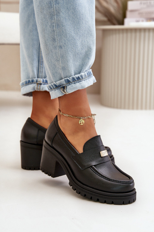 Zazoo 20168 Eleganter Stil Schuhe Feminin mit Absätzen Ermöglichtturleder schZuarze Farbe