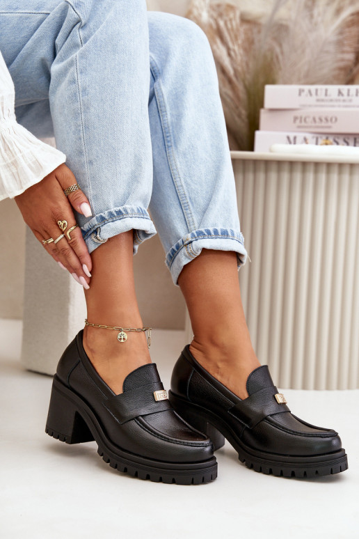 Zazoo 20168 Eleganter Stil Schuhe Feminin mit Absätzen Ermöglichtturleder schZuarze Farbe