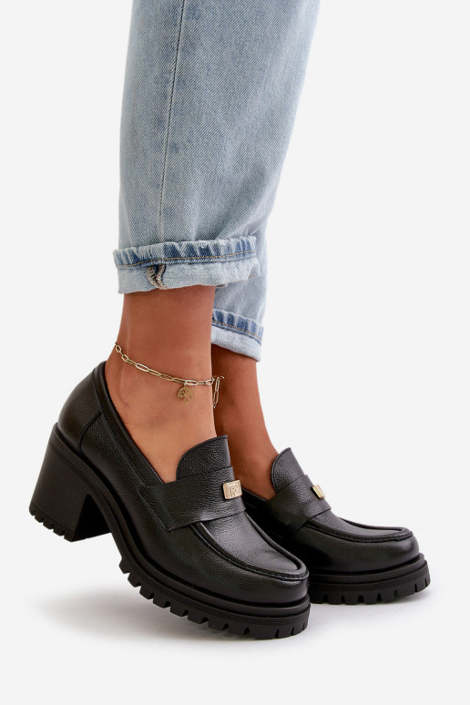 Zazoo 20168 Eleganter Stil Schuhe Feminin mit Absätzen Ermöglichtturleder schZuarze Farbe