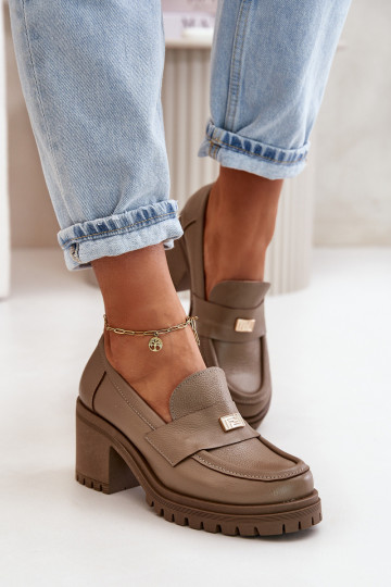 Zazoo 20168 Eleganter Stil Schuhe Feminin mit Absätzen Ermöglichtturleder Beige 2