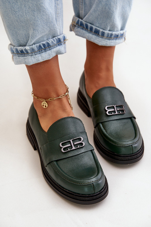 Zazoo 20174 Haut Eleganter Stil Schuhe Feminin mit breiten Absätzen Khaki-Farbe-Farbe