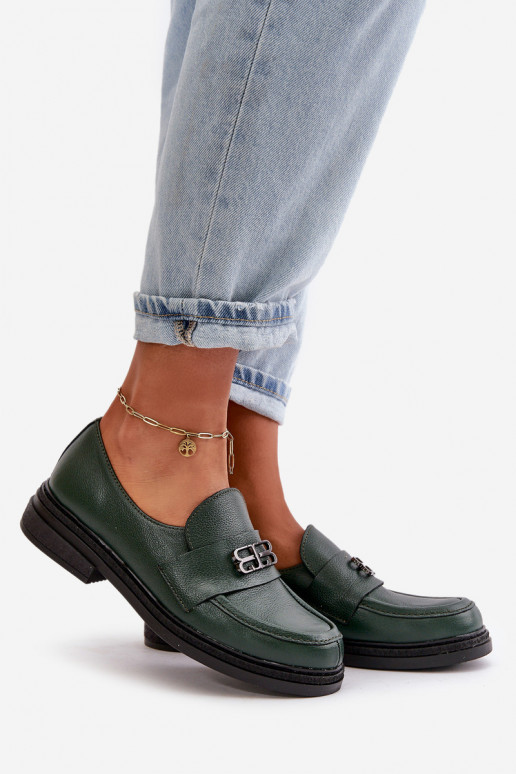 Zazoo 20174 Haut Eleganter Stil Schuhe Feminin mit breiten Absätzen Khaki-Farbe-Farbe