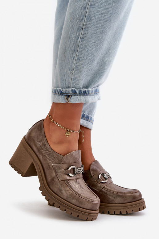 Zazoo 20175 Schuhe Feminin mit Absätzen Ermöglichtturleder Beige