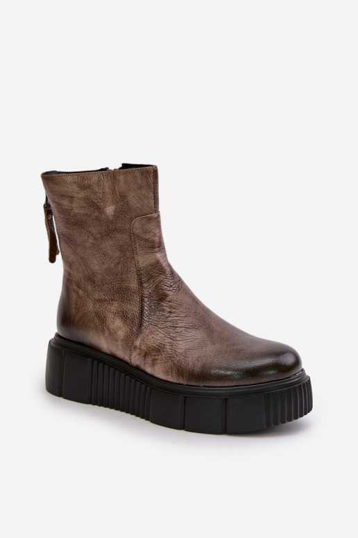 Zazoo 60369 Damenstiefel mit einer Plattform Beige Zazoo 60369 Damenstiefel mit einer Plattform Beige