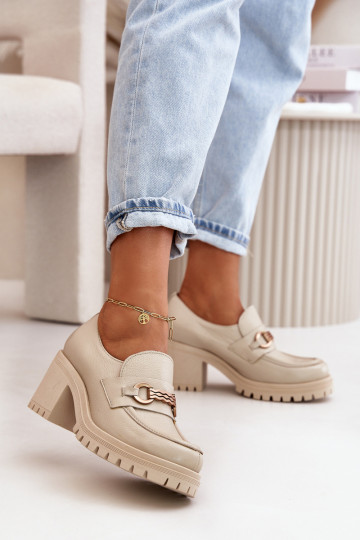 Zazoo 20175 Schuhe Feminin mit Absätzen Ermöglichtturleder elfenbeinfarbe 2