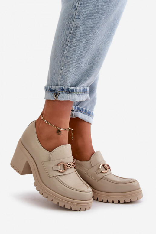 Zazoo 20175 Schuhe Feminin mit Absätzen Ermöglichtturleder elfenbeinfarbe