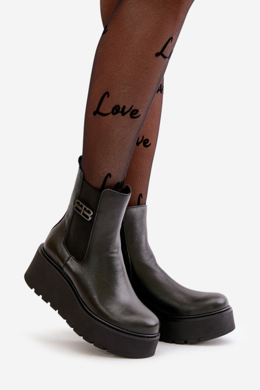 Zazoo 60498 Damenstiefel Chelsea-Stiefel mit einer Plattform I Koturnie schZuarze Farbe Zazoo 60498 Damenstiefel Chelsea-Stiefel mit einer Plattform I Koturnie schZuarze Farbe