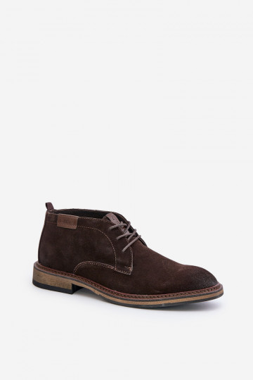 Herren Wildleder-Schnürschuhe Big Star OO174145 in Dunkelbraun