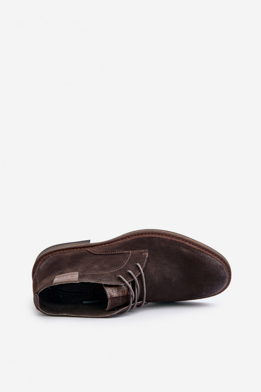 INildlederschuhe Männlich mit Schnürsenkeln Big Star OO174145 dunkelbraun