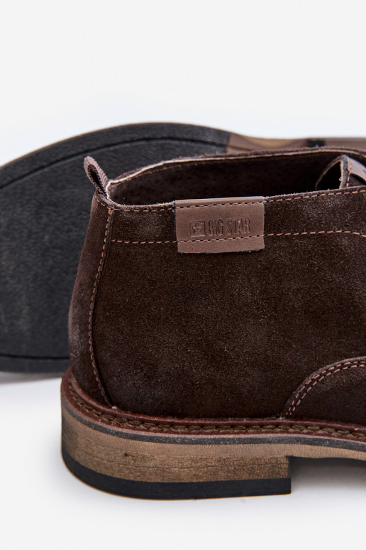 INildlederschuhe Männlich mit Schnürsenkeln Big Star OO174145 dunkelbraun