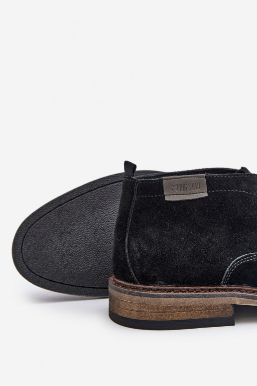 INildlederschuhe Männlich mit Schnürsenkeln Big Star OO174146 schZuarze Farbe