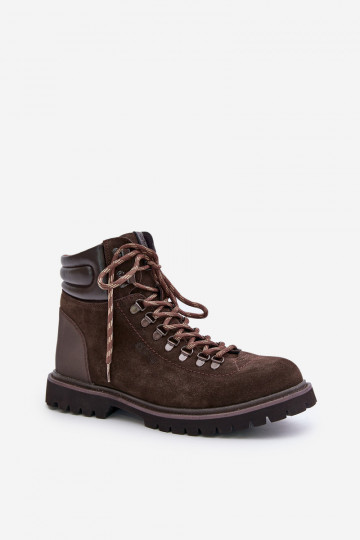 Herren gefütterte Wildleder-Stiefeletten Big Star OO174644 Hi-Poly System in Braun