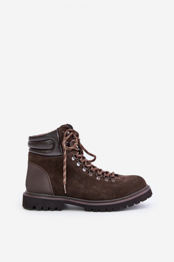 Herren gefütterte Wildleder-Stiefeletten Big Star OO174644 Hi-Poly System in Braun 2