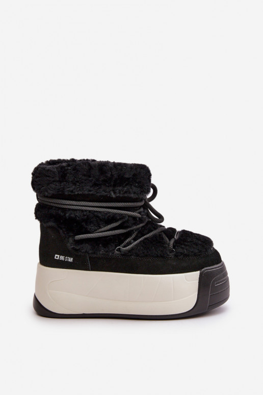 Haut Schneestiefel Feminin Auf dicker Sohle mit Pelzmantel Big Star OO274A206 schZuarze Farbe Haut Schneestiefel Feminin Auf dicker Sohle mit Pelzmantel Big Star OO274A206 schZuarze Farbe