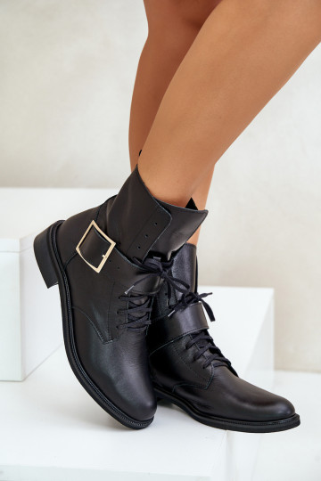 Zazoo 2949 Haut Stiefel mit Schnallen schZuarze Farbe