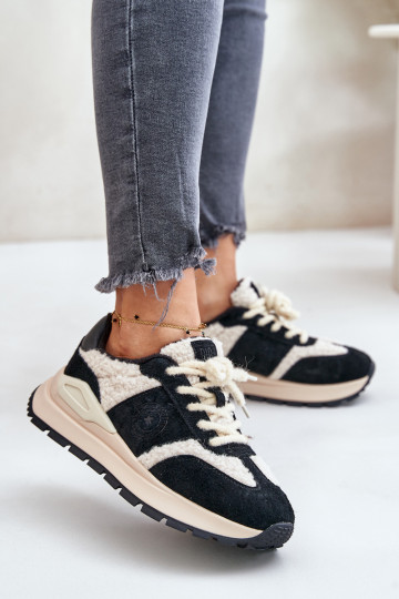 sich Zuarm laufen Sneakers Stilvollllschuhe Feminin Haut Big Star OO274A318 HI-POLY SYSTEM schZuarze Farbe 2