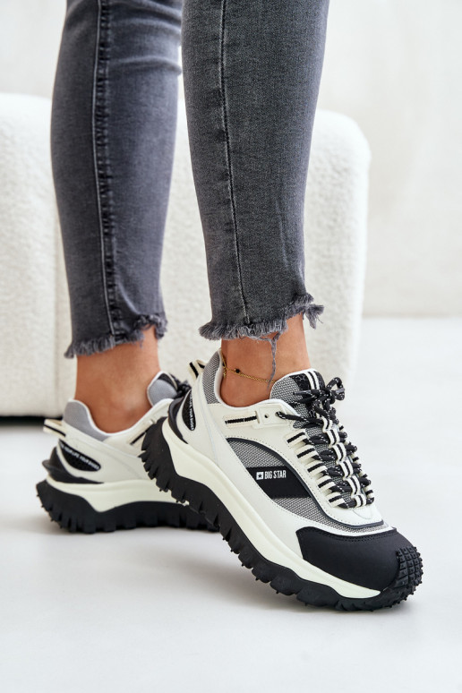 Haut Sneakers Stilvollllschuhe Feminin mit einer Plattform Big Star OO274A220 HI-POLY SYSTEM INeiß-schZuarze Farbe Haut Sneakers Stilvollllschuhe Feminin mit einer Plattform Big Star OO274A220 HI-POLY SYSTEM INeiß-schZuarze Farbe