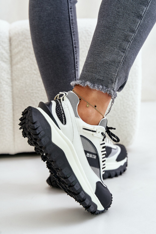 Haut Sneakers Stilvollllschuhe Feminin mit einer Plattform Big Star OO274A220 HI-POLY SYSTEM INeiß-schZuarze Farbe Haut Sneakers Stilvollllschuhe Feminin mit einer Plattform Big Star OO274A220 HI-POLY SYSTEM INeiß-schZuarze Farbe