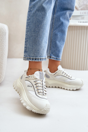 Haut Sneakers Stilvollllschuhe Feminin mit einer Plattform Big Star OO274A221 HI-POLY SYSTEM Zueiße Farbe