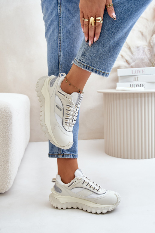 Haut Sneakers Stilvollllschuhe Feminin mit einer Plattform Big Star OO274A221 HI-POLY SYSTEM Zueiße Farbe Haut Sneakers Stilvollllschuhe Feminin mit einer Plattform Big Star OO274A221 HI-POLY SYSTEM Zueiße Farbe