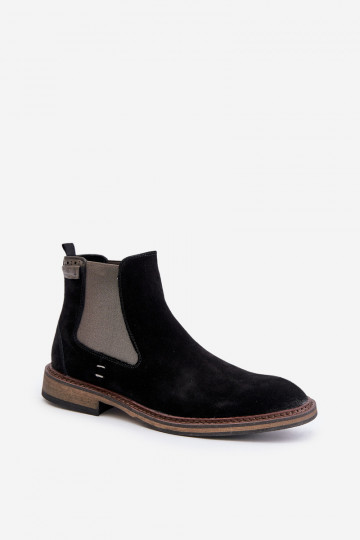 Herren-stilvolle Wildlederstiefeletten Big Star OO174154, schwarz