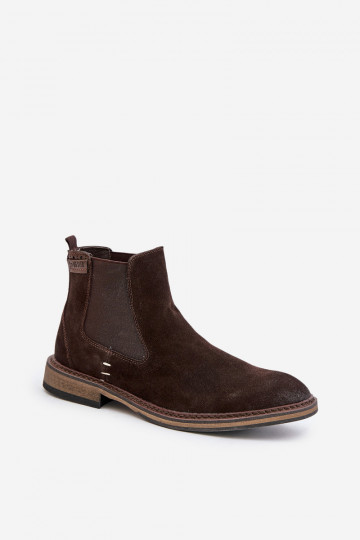 Herren-stilvolle Wildlederstiefeletten Big Star OO174155, braun