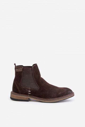 Herren-stilvolle Wildlederstiefeletten Big Star OO174155, braun 2