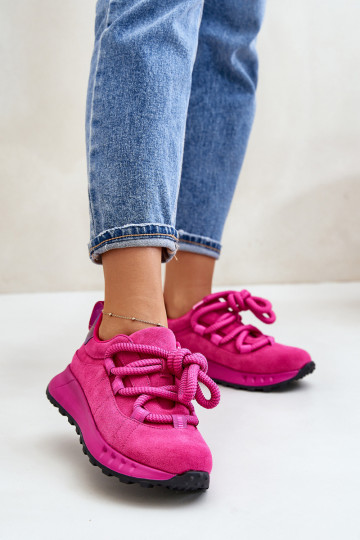aus INildleder Sneakers Stilvollllschuhe FemininGrubym Schnürungm Artiker 54C1461 pinke Farbe 2