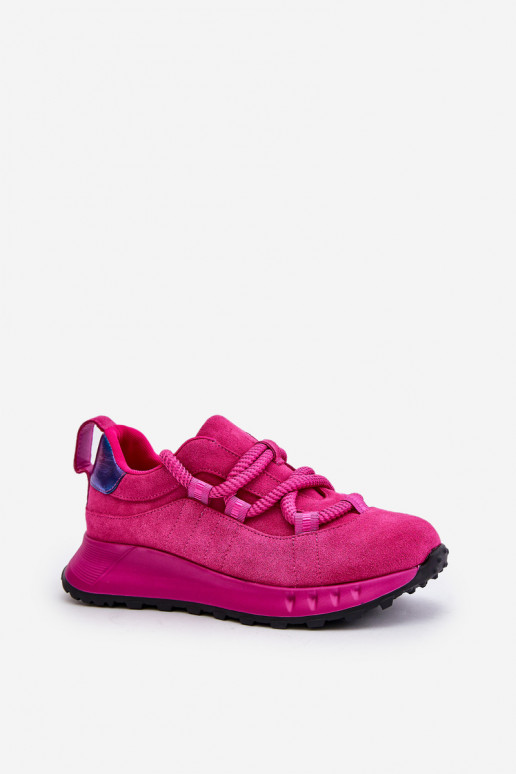 aus INildleder Sneakers Stilvollllschuhe FemininGrubym Schnürungm Artiker 54C1461 pinke Farbe