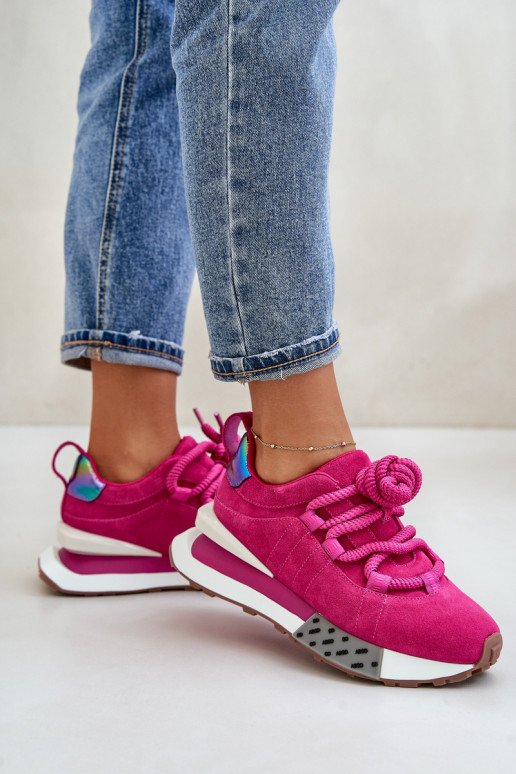 aus INildleder Sneakers Stilvollllschuhe Feminin mit einer PlattformGrubym Schnürungm Artiker 55C0086 pinke Farbe aus INildleder Sneakers Stilvollllschuhe Feminin mit einer PlattformGrubym Schnürungm Artiker 55C0086 pinke Farbe